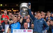 30 July 2023; Dublin players Eoin Murchan, left, and David O'Hanlon lift the Sam Maguire Cup after their side's victory in the GAA Football All-Ireland Senior Championship final match between Dublin and Kerry at Croke Park in Dublin. Photo by Ramsey Cardy/Sportsfile