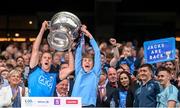 30 July 2023; Paul Mannion of Dublin, and Oisin Deehan, lift the Sam Maguire Cup after the GAA Football All-Ireland Senior Championship final match between Dublin and Kerry at Croke Park in Dublin. Photo by Ramsey Cardy/Sportsfile