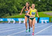 30 July 2023; Sarah Healy of UCD AC, right, on her way to winning the women's 1500m, ahead of Sophie O'Sullivan of Ballymore Cobh AC, Cork, who finished second, during day two of the 123.ie National Senior Outdoor Championships at Morton Stadium in Dublin. Photo by Sam Barnes/Sportsfile