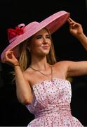31 July 2023; Racegoer Clare McGuinness from Killybegs, Donegal during day one of the Galway Races Summer Festival at Ballybrit Racecourse in Galway. Photo by David Fitzgerald/Sportsfile