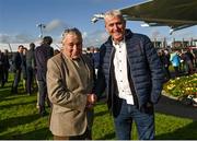 31 July 2023; Trainer John Kiely, left, with Limerick hurling manager John Kiely during day one of the Galway Races Summer Festival at Ballybrit Racecourse in Galway. Photo by David Fitzgerald/Sportsfile