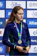 31 July 2023; Roisin Ryan of Ireland with her silver medal after the Women’s 100m Butterfly S13 during day one of the World Para Swimming Championships 2023 at Manchester Aquatics Centre in Manchester. Photo by Paul Greenwood/Sportsfile