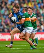 30 July 2023; Michael Fitzsimons of Dublin in action against Paudie Clifford and Graham O'Sullivan of Kerry, 2,  during the GAA Football All-Ireland Senior Championship final match between Dublin and Kerry at Croke Park in Dublin. Photo by Ray McManus/Sportsfile