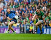 30 July 2023; John Small of Dublin in action against Paul Geaney of Kerry during the GAA Football All-Ireland Senior Championship final match between Dublin and Kerry at Croke Park in Dublin. Photo by Ray McManus/Sportsfile