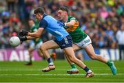 30 July 2023; Michael Fitzsimons of Dublin is tackled by Paudie Clifford of Kerry during the GAA Football All-Ireland Senior Championship final match between Dublin and Kerry at Croke Park in Dublin. Photo by Ray McManus/Sportsfile