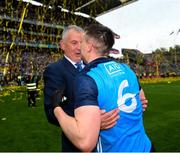 30 July 2023; Dublin GAA Chief Executive Officer John Costello celebrates with John Small after the GAA Football All-Ireland Senior Championship final match between Dublin and Kerry at Croke Park in Dublin. Photo by Ray McManus/Sportsfile