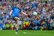 30 July 2023; Dean Rock of Dublin kicks a late free, which he converted to leave a two point lead, during the GAA Football All-Ireland Senior Championship final match between Dublin and Kerry at Croke Park in Dublin. Photo by Ray McManus/Sportsfile