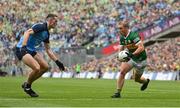 30 July 2023; Stephen O'Brien of Kerry in action against Brian Fenton of Dublin during the GAA Football All-Ireland Senior Championship final match between Dublin and Kerry at Croke Park in Dublin. Photo by Seb Daly/Sportsfile