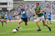 30 July 2023; Michael Fitzsimons of Dublin in action against David Clifford of Kerry during the GAA Football All-Ireland Senior Championship final match between Dublin and Kerry at Croke Park in Dublin. Photo by Seb Daly/Sportsfile