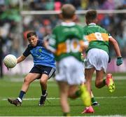 30 July 2023; Noah Pender, St Declan's, Ashbourne, Meath, representing Dublin, during the INTO Cumann na mBunscol GAA Respect Exhibition Go Games at the GAA Football All-Ireland Senior Championship final match between Dublin and Kerry at Croke Park in Dublin. Photo by David Fitzgerald/Sportsfile