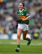 30 July 2023; Lauren Morley, Carnmore NS, Oranmore, Galway, representing Kerry, during the INTO Cumann na mBunscol GAA Respect Exhibition Go Games at the GAA Football All-Ireland Senior Championship final match between Dublin and Kerry at Croke Park in Dublin. Photo by Brendan Moran/Sportsfile