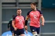 1 August 2023; Iain Henderson, right, and Dave Kilcoyne during Ireland rugby squad training at the IRFU High Performance Centre in Dublin. Photo by Ramsey Cardy/Sportsfile