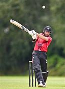 1 August 2023; Liam McCarthy of Munster Reds bats during the Rario Inter-Provincial Trophy 2023 match between Leinster Lightning and Munster Reds at Pembroke Cricket Club in Dublin. Photo by Sam Barnes/Sportsfile