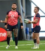 1 August 2023; Andrew Porter, left, and Craig Casey during Ireland rugby squad training at the IRFU High Performance Centre in Dublin. Photo by Ramsey Cardy/Sportsfile