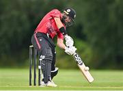 1 August 2023; Liam McCarthy of Munster Reds bats during the Rario Inter-Provincial Trophy 2023 match between Leinster Lightning and Munster Reds at Pembroke Cricket Club in Dublin. Photo by Sam Barnes/Sportsfile