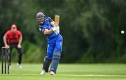 1 August 2023; Riley Mudford of Leinster Lightning bats during the Rario Inter-Provincial Trophy 2023 match between Leinster Lightning and Munster Reds at Pembroke Cricket Club in Dublin. Photo by Sam Barnes/Sportsfile