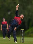 1 August 2023; Paul Stirling of Northern Knights bowls during the Rario Inter-Provincial Trophy 2023 match between Northern Knights and North West Warriors at Pembroke Cricket Club in Dublin. Photo by Sam Barnes/Sportsfile