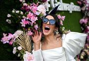 1 August 2023; Racegoer Dee Sawdon from Salthill, Galway during day two of the Galway Races Summer Festival 2023 at Galway Racecourse in Ballybrit, Galway. Photo by David Fitzgerald/Sportsfile