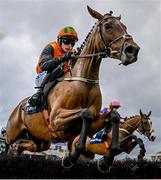 1 August 2023; Arctic Fly, with Sean O'Keeffe up, left, jump the fourth on their way to winning the Colm Quinn BMW Novice Hurdle during day two of the Galway Races Summer Festival 2023 at Galway Racecourse in Ballybrit, Galway. Photo by David Fitzgerald/Sportsfile