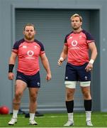 1 August 2023; Kieran Treadwell, right, and Finlay Bealham during Ireland rugby squad training at the IRFU High Performance Centre in Dublin. Photo by Ramsey Cardy/Sportsfile