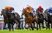 1 August 2023; Coeur D'or, with Chris Hayes up, centre, on their way to winning the Colm Quinn BMW Mile Handicap ahead of No More Porter, with Jamie Powell up, during day two of the Galway Races Summer Festival 2023 at Galway Racecourse in Ballybrit, Galway. Photo by David Fitzgerald/Sportsfile