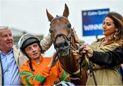 1 August 2023; Coeur D'or with jockey Chris Hayes and winning connections after winning the Colm Quinn BMW Mile Handicap during day two of the Galway Races Summer Festival 2023 at Galway Racecourse in Ballybrit, Galway. Photo by David Fitzgerald/Sportsfile