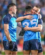 30 July 2023; Con O'Callaghan of Dublin, right, celebrates with teammate Lorcan O'Dell after the GAA Football All-Ireland Senior Championship final match between Dublin and Kerry at Croke Park in Dublin. Photo by Brendan Moran/Sportsfile