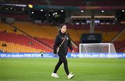 31 July 2023; Republic of Ireland video creator Cara Gaynor before the FIFA Women's World Cup 2023 Group B match between Republic of Ireland and Nigeria at Brisbane Stadium in Brisbane, Australia. Photo by Stephen McCarthy/Sportsfile