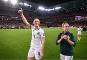 31 July 2023; Louise Quinn, left, and Claire O'Riordan of Republic of Ireland after the FIFA Women's World Cup 2023 Group B match between Republic of Ireland and Nigeria at Brisbane Stadium in Brisbane, Australia. Photo by Stephen McCarthy/Sportsfile