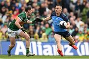 30 July 2023; Con O'Callaghan of Dublin in action against Tadhg Morley of Kerry during the GAA Football All-Ireland Senior Championship final match between Dublin and Kerry at Croke Park in Dublin. Photo by Brendan Moran/Sportsfile