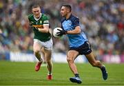 30 July 2023; James McCarthy of Dublin in action against Jason Foley of Kerry during the GAA Football All-Ireland Senior Championship final match between Dublin and Kerry at Croke Park in Dublin. Photo by Brendan Moran/Sportsfile