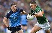 30 July 2023; Sean O'Shea of Kerry in action against Lee Gannon of Dublin during the GAA Football All-Ireland Senior Championship final match between Dublin and Kerry at Croke Park in Dublin. Photo by Brendan Moran/Sportsfile