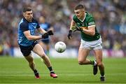 30 July 2023; Sean O'Shea of Kerry in action against Lee Gannon of Dublin during the GAA Football All-Ireland Senior Championship final match between Dublin and Kerry at Croke Park in Dublin. Photo by Brendan Moran/Sportsfile