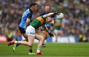 30 July 2023; Jason Foley of Kerry in action against Colm Basquel of Dublin during the GAA Football All-Ireland Senior Championship final match between Dublin and Kerry at Croke Park in Dublin. Photo by Brendan Moran/Sportsfile