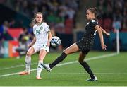 31 July 2023; Heather Payne of Republic of Ireland and Ashleigh Plumptre of Nigeria during the FIFA Women's World Cup 2023 Group B match between Republic of Ireland and Nigeria at Brisbane Stadium in Brisbane, Australia. Photo by Stephen McCarthy/Sportsfile