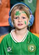 31 July 2023; A young Republic of Ireland supporter before the FIFA Women's World Cup 2023 Group B match between Republic of Ireland and Nigeria at Brisbane Stadium in Brisbane, Australia. Photo by Stephen McCarthy/Sportsfile