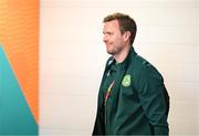 31 July 2023; Republic of Ireland assistant manager Tom Elmes arrives for the FIFA Women's World Cup 2023 Group B match between Republic of Ireland and Nigeria at Brisbane Stadium in Brisbane, Australia. Photo by Stephen McCarthy/Sportsfile