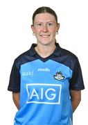 1 August 2023; Grace Dent poses for a portrait during a Dublin Ladies Football squad portrait session at DCU St Clare's in Dublin. Photo by Ben McShane/Sportsfile