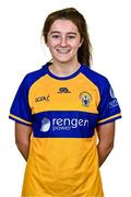 31 July 2023; Clare’s Lauren Conway poses for a portrait during a Clare Ladies Football squad portrait session at Cusack Park in Ennis, Clare. Photo by Piaras Ó Mídheach/Sportsfile