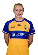 31 July 2023; Clare’s Clíodhna Blake poses for a portrait during a Clare Ladies Football squad portrait session at Cusack Park in Ennis, Clare. Photo by Piaras Ó Mídheach/Sportsfile