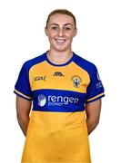 31 July 2023; Clare’s Róisín Looney poses for a portrait during a Clare Ladies Football squad portrait session at Cusack Park in Ennis, Clare. Photo by Piaras Ó Mídheach/Sportsfile