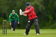 3 August 2023; Nathan Maguire of Munster Reds bats during the Rario Inter-Provincial Trophy 2023 match between North West Warriors and Munster Reds at Pembroke Cricket Club in Dublin. Photo by Sam Barnes/Sportsfile