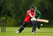 3 August 2023; Tyrone Kane of Munster Reds bats during the Rario Inter-Provincial Trophy 2023 match between North West Warriors and Munster Reds at Pembroke Cricket Club in Dublin. Photo by Sam Barnes/Sportsfile