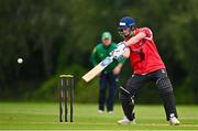 3 August 2023; Joshua Manley of Munster Reds during the Rario Inter-Provincial Trophy 2023 match between North West Warriors and Munster Reds at Pembroke Cricket Club in Dublin. Photo by Sam Barnes/Sportsfile