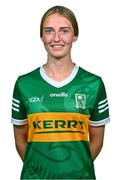 2 August 2023; Niamh Broderick poses for a portrait during a Kerry Ladies Football squad portrait session at Kerry GAA Centre of Excellence in Currans, Kerry. Photo by Tyler Miller/Sportsfile