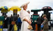 3 August 2023; Racegoer Hannah Curran, from Falcarragh, Donegal, on day four of the Galway Races Summer Festival at Ballybrit Racecourse in Galway. Photo by Seb Daly/Sportsfile