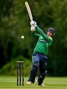 3 August 2023; Graham Hume of North West Warriors bats during the Rario Inter-Provincial Trophy 2023 match between North West Warriors and Munster Reds at Pembroke Cricket Club in Dublin. Photo by Sam Barnes/Sportsfile