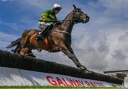 3 August 2023; Hercule Du Seuil, with Mark Walsh up, jumps the sixth on their way to winning the Guinness Open Gate Brewery Novice Steeplechase during day four of the Galway Races Summer Festival at Ballybrit Racecourse in Galway. Photo by Seb Daly/Sportsfile