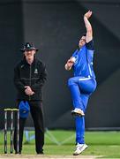 3 August 2023; David Delany of Leinster Lightning bowls during the Rario Inter-Provincial Trophy 2023 match between Leinster Lightning and Northern Knights at Pembroke Cricket Club in Dublin. Photo by Sam Barnes/Sportsfile