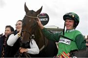 3 August 2023; Jockey Paul Townend and Zarak The Brave after winning the Guinness Galway Hurdle Handicap during day four of the Galway Races Summer Festival at Ballybrit Racecourse in Galway. Photo by Seb Daly/Sportsfile